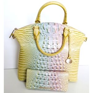 Pastel BRAHMIN Large Duxbury Satchel BAG ONLY Pastel Daybreak Ombre Melbourne